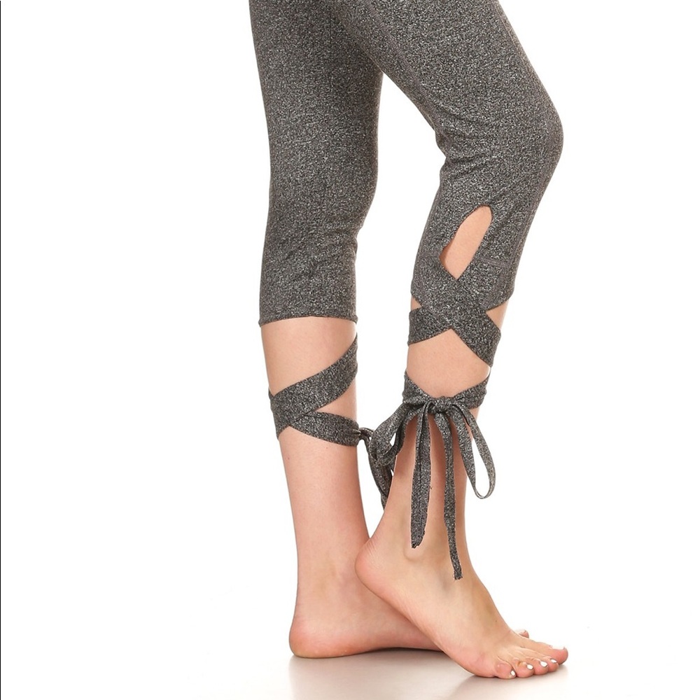 Grey Tie Leggings